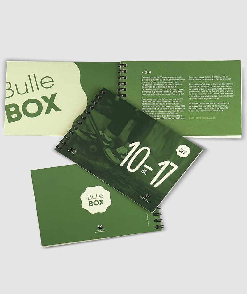 Ligne graphique carnet bons bulle box