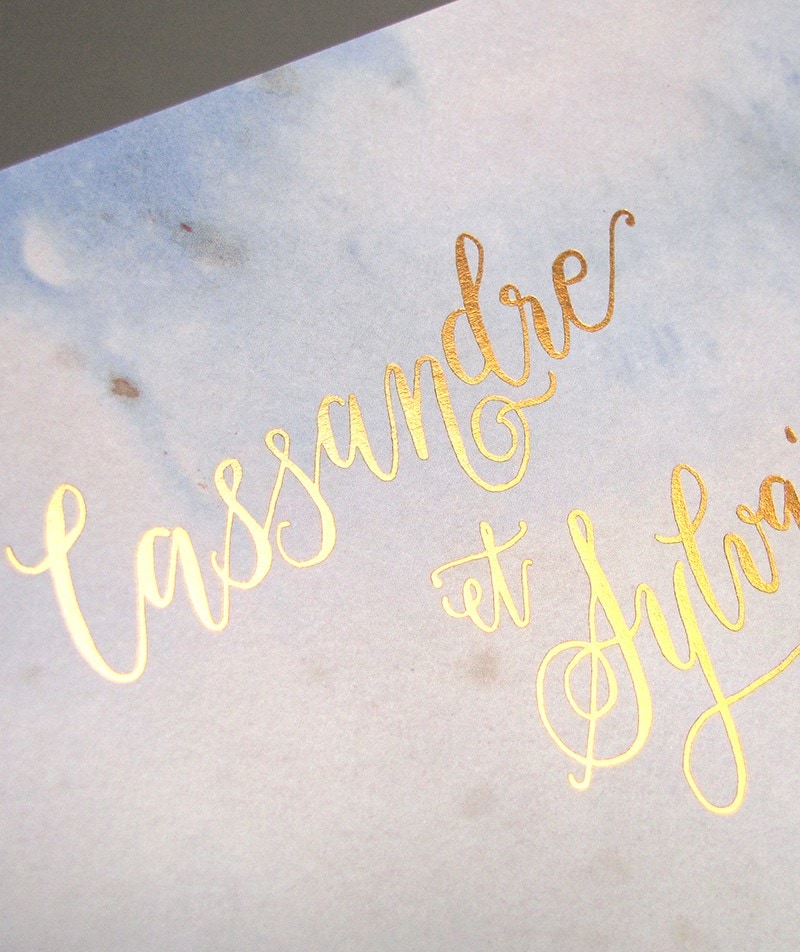 Faire-part de mariage calligraphie lettering Fribourg