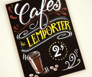 Lettering tableau noir pour café